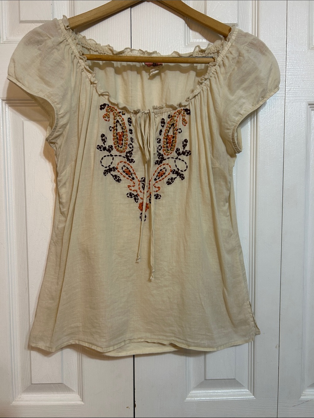 Beaded Boho top 100% cotton